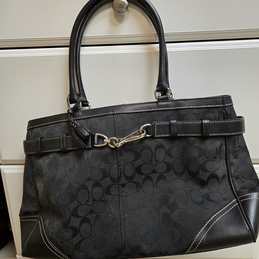 Coach Black Signature Shoulder Bag